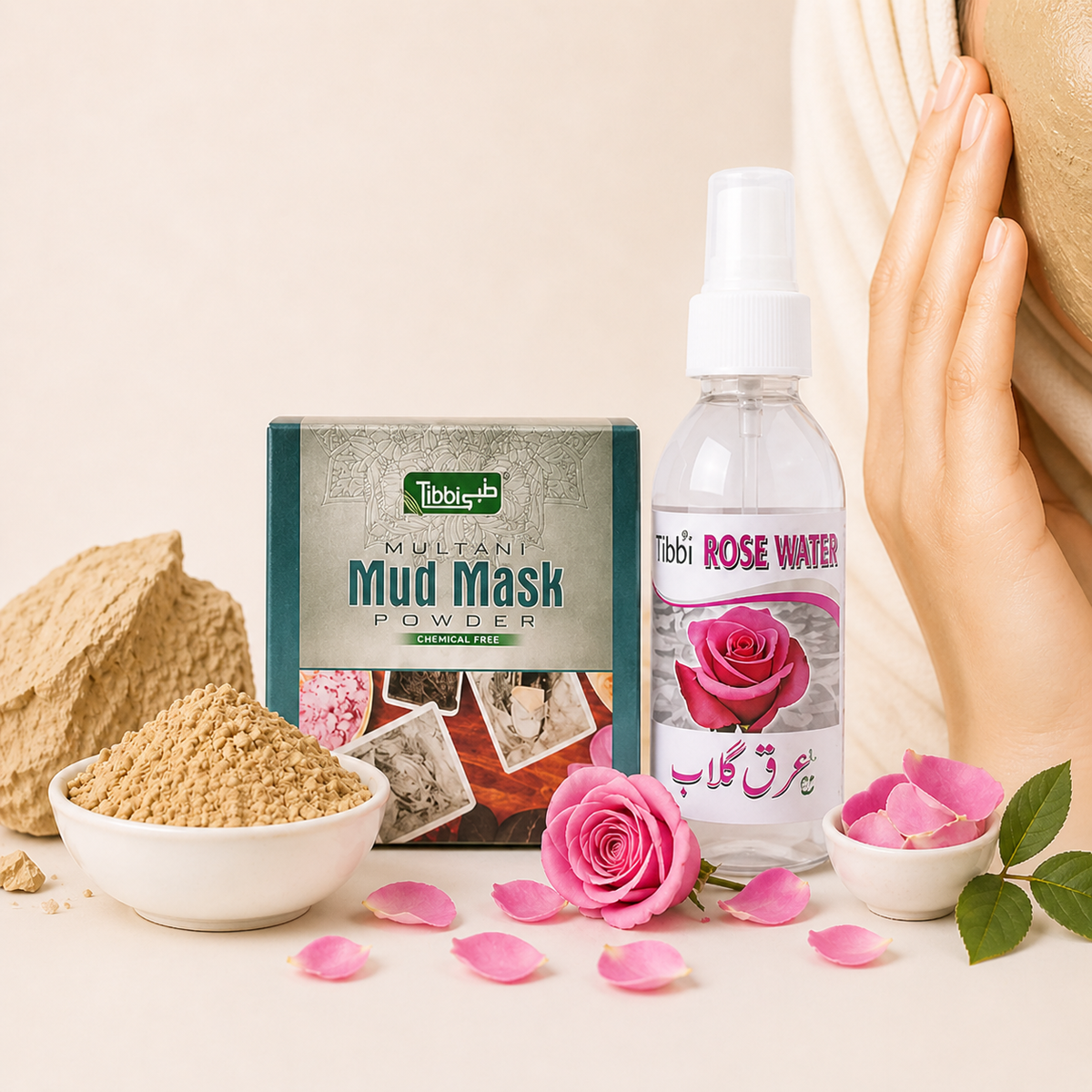 MULTANI MUD MASK + ARQ-E-GULAAB SPRAY PACK